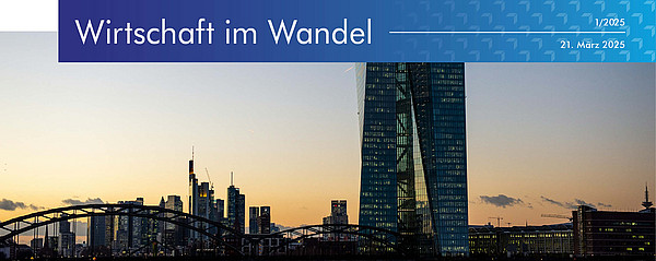 Der Header zeigt eine Abendansicht von Frankfurt mit dem EZB-Gebäude im Vordergrund.