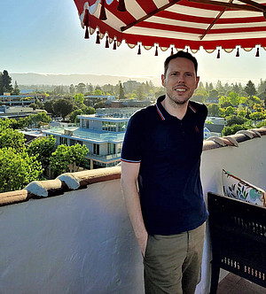 Herr wiederhold auf dem Palo Alto Der Autor im kalifornischen Palo Alto, das an den Campus der Stanford University angrenzt.